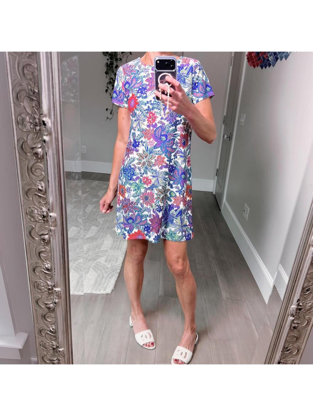 Jude Connally Floral Print Short Sleeve Dress Size S
